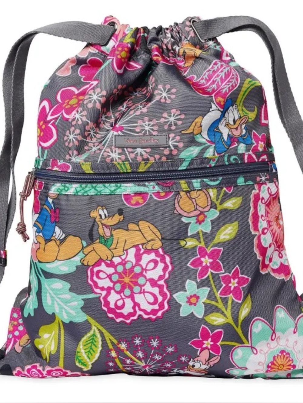 Disney Gray Floral Backpack with Characters